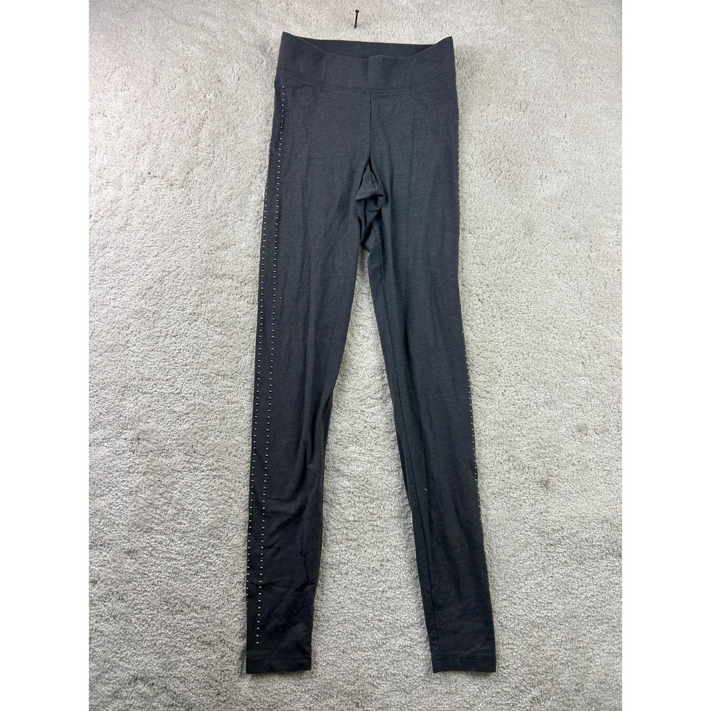 Aeropostale Leggings Womens XS Gray Studded High Waist Stretch Yoga Pants
